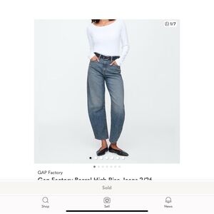 GAP Factory Women's High-Rise Barrel Jeans in Washed Blue